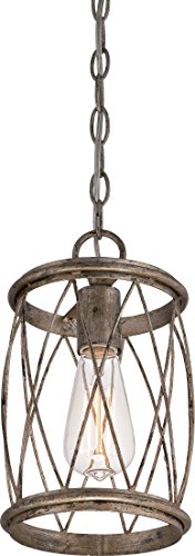 Quoizel Rdy1506Cs Dury Cage Mini Pendant Lighting, 1-Light, 60 Watts, Century Silver Leaf (11" H X 7" W) #TOP30