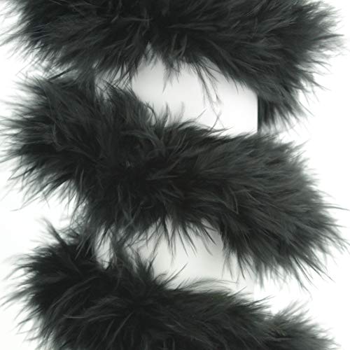 TIRA MARABÚ DE PLUMAS 80g (NEGRO, 1 METRO)