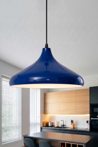 Nova Metal Sarkıt Avize, Bohem Tavan Lambası ve Salon Oturma Odası Aydınlatması - Lacivert - 35 cm – Modern Dekoratif Avize, Tavan Aydınlatması