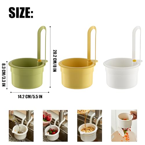 2025 New Faucet Hanging Strainer, Press Automatic Dumping Kitchen Draining Basket, Food Fruit Vegetable Drain Shelf Sink Storage Holder, for Home 、Kitchen (White) by Auomuo - Used condition - Image 7