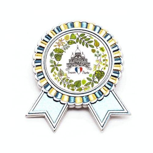 Broche Basilique Paris en métal, badge illustration format M