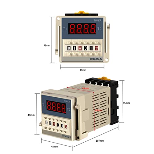 Relais de temps DH48S-S programmable avec double affichage digital et cycle répétitif