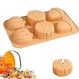 Molde de jabón de calabaza,Moldes de silicona de roble de hoja de calabaza de 6 cavidades - Moldes de Fondant de otoño moldes de dulces de otoño, moldes de silicona con temática de Acción Tytlyworth
