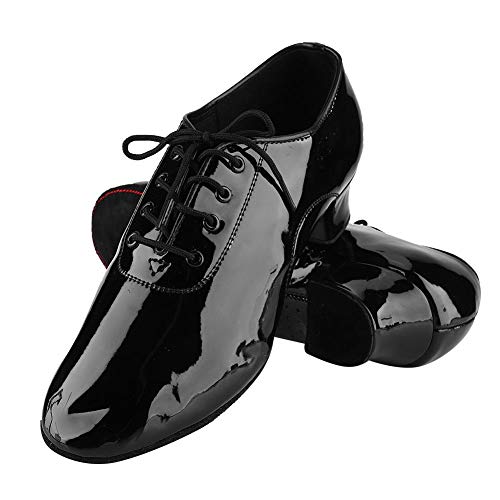 Alomejor Męskie buty do tańca Latin buty męskie skóra PU Latin Dance buty czarne (42)