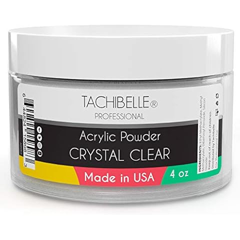Tachibelle Professional Acrylic Nail System Acrylic Powder, 4 oz. Made in USA. Used in Professional Salons. (Crystal Clear 4oz) Cover