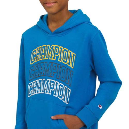 Image of Champion boys Graphic Hoodie Pullover Sweatshirt for Kids With Stylish Embellishments