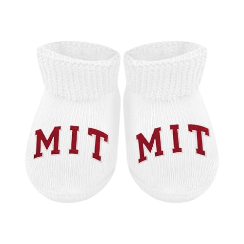 Baby Bootie Sock - MIT Engineers - White - Newborn - 6 Mos