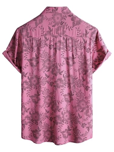 Image of JOTOOK Mens Hawaiian Shirt Short Sleeve Button Down Tropical Shirts Casual Floral Summer Beach Shirt