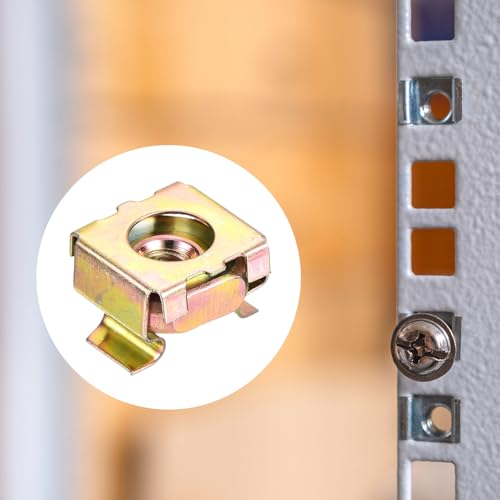 QUARKZMAN M4 Käfigmuttern für Serverschrank, Karbonstahl gelb verzinkt, Packung mit 5