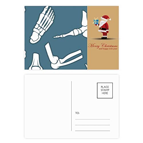 Carte postale Père Noël squelette bleu en lot de 20 pour correspondance originale