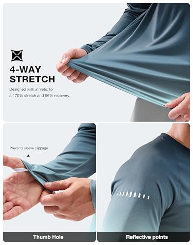 Image of Men's Sun Protection Swim Long Sleeve UPF 50+ Rash Guard Lightweight Shirts