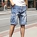 Mens Casual Denim Shorts Loose Fit Hip Hop Jean Shorts Streetwear Fashion Vintage Short Jeans (Blue-3,36)