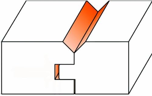 WL-1488 1 Piece V Groove Tongue and Groove Router Bit, 1/2-Inch Shank