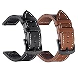 Leather Band Compatible for Galaxy Watch 45mm/46mm Bands, Genuine Leather 22mm Watch Strap Compatibl
