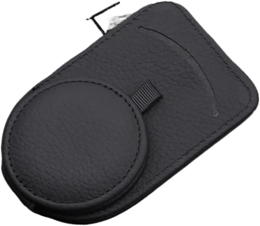 Sunglass Holder Suede Leather Car Sun Visor Glasses Case Holder Sunglasses Clip Mount Portable Clip Auto Interior Accessories Car Sunglasses Holder(A Black)