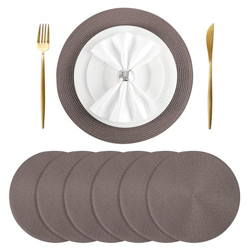 BAOFIN Platzsets 6er Set Runde Braun