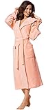 bademantel damen lang mit kapuze baumwolle Der bei 60° C waschbare und trocknergeeignete Frauenbademantel bietet dank extra Innentasche mit Reißverschluss und zwei großen Außentaschen genügend Platz für Wertsachen und Duschzubehör