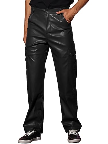 Pantalon hip-hop homme Lars Amadeus en cuir pour soirées branchées