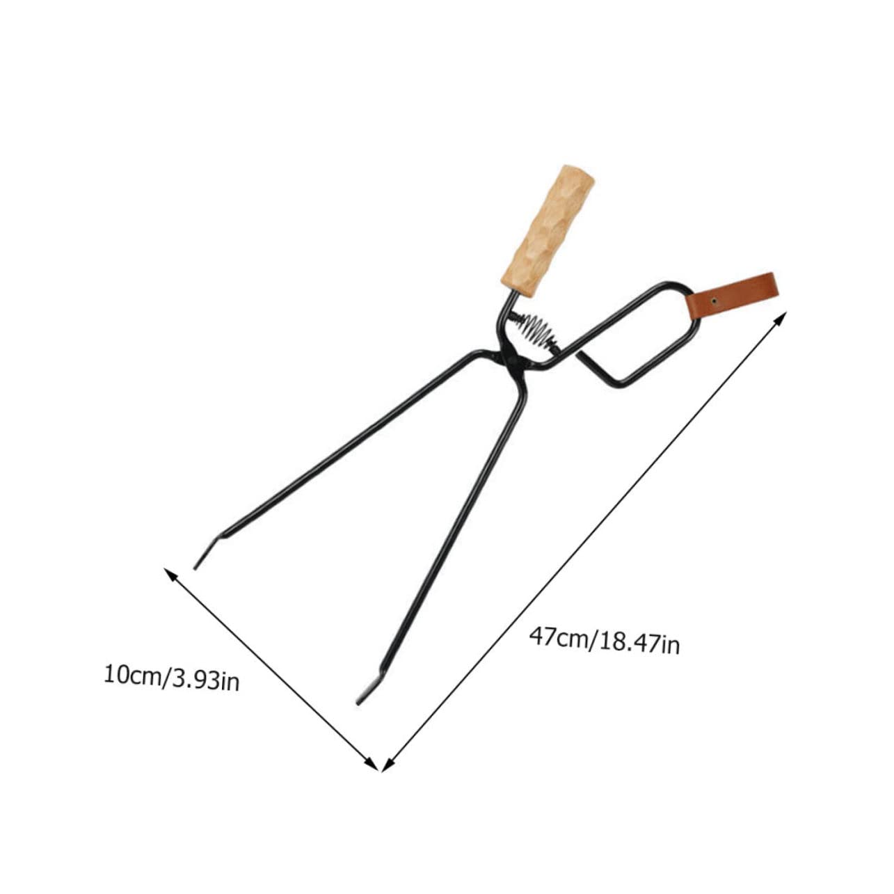 ibasenice Barbecue Charcoal Clip Handle Bbq Tong Ergonomic Grip for Outdoor Campfire Fireplace and Backyard Cooking Iron Clamp for Charcoal and Firewood