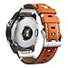 Produktbild JUNCHENGBAO 22 mm Lederarmband kompatibel mit Fenix 5 PLUS 6 Pro 7 Pro Forerunner 935 945 955 965 Instinct Armband(Dark brown S)