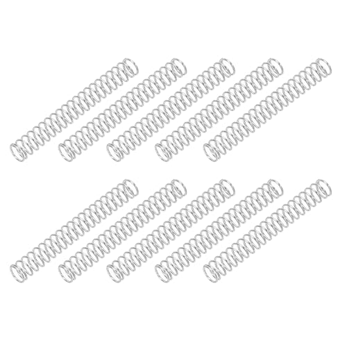 Image of PATIKIL Compression Spring, 0.4mm Wire Dia x 4mm OD x 30mm L, 10 Pcs 304 Stainless Steel Mechanical Extension Small Springs Pen Springs Assortment Kit for Shop and Home Repairs