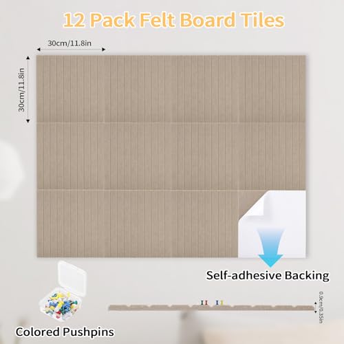 Tableau en feutre grand format JIANTA panneau décoratif mural 12pcs