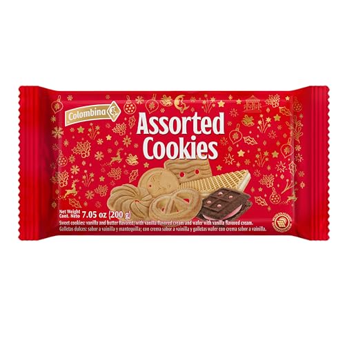 Colombina Christmas Assorted Cookies, Delicious Holiday Treats, 7 oz (Pack of 1)