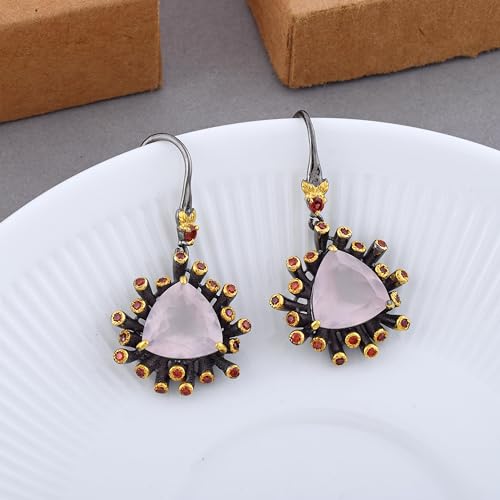 Boucles d'oreilles pendantes argent 925 d'exception et pierre précieuse
