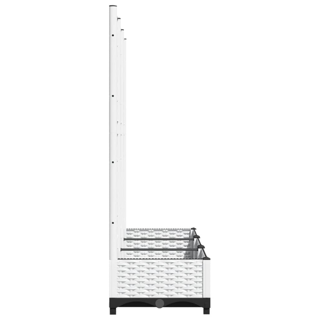 Générique Blumenkasten Rankgitter weiß 120 x 40 x 121,5 cm PP | Langlebiges Polypropylen, für Kletterpflanzen, Garten, Terrasse, Tomaten, Erbsen, Rosen