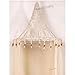 Cotton Baby Nursery Canopy Macrame/Kids Bed Canopy/Macrame Boho Sheer/Princess Girls Fairy Dream Tent/Baby Crib Hanging Curtain Mosquito Netting Children Reading Nook Decoration (Off White)