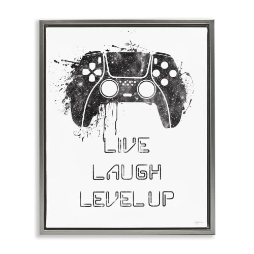 Live Laugh Level Up Gaming, 25 x 31 Inch Canvas in Floater Frame