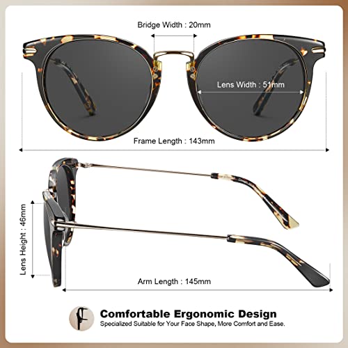 CARFIA Retro Acetate Cat Eye Sunglasses for Women Polarized UV Protection, Cateye Ladies Sunnies Metal Bridge Brow Eyewears4
