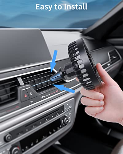 Tripole Car Fan, Usb Powered Fan For Car Cooling Strong Airflow 3 Speed Car Vent Fan With Clip 360°Adjustable Vehicle Fan Portable Fan For Car Truck Suv Rv Auto, Black #TOP6