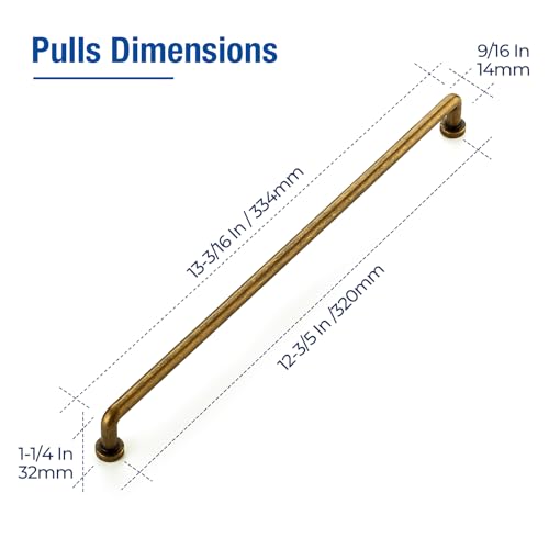 JOY DECOR Antique Brass Cabinet Pulls Cabinet Handles, 12-3/5 Inch, 10 Pack by JOY DECOR - Used condition - Image 2