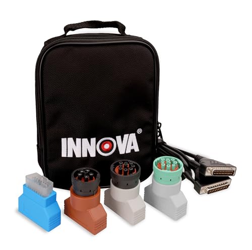 Innova 3128 HD Adapter Kit - Made for Heavy-Duty Trucks - Compatible with Innova 5610 - Includes 4 Heavy-Duty OBD Adapters with a Pouch Bag