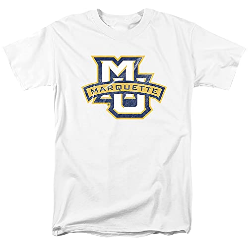 Marquette University Official Distressed Primary Unisex Adult, White, M
