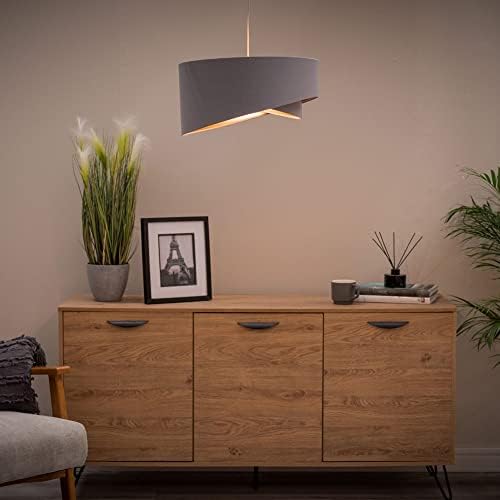 MiniSun Modern Grey and Gold Double Layer Easy Fit Living Room Bedroom Ceiling Pendant Light Shade