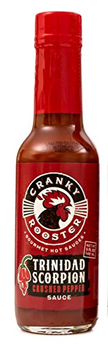 Cranky Rooster Gourmet Hot Sauces | TRINIDAD SCORPION Extra Hot Crushed Pepper Hot Sauce | KOSHER Certified | Gluten Free | 0g Trans Fat