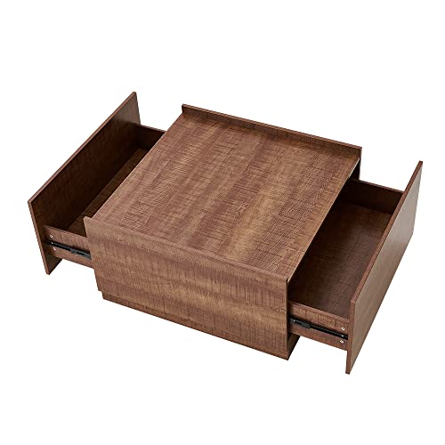 Panana Manhattan Gate Engineered Wood Coffee Table (Oak With Drawers) #TOP6