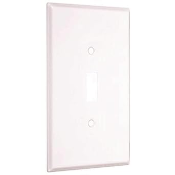 TayMac WJW-T Jumbo Metallic Wallplate with One Toggle, Single Gang, White Smooth