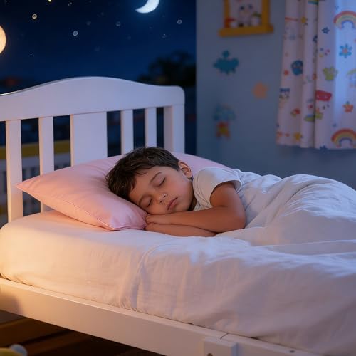 Image of NTBAY 2 Pack Pillows with Pillowcases, Soft Cotton Down Alternative 14x20 Envelope Pillows for Sleeping in Crib Bed - Machine Washable - Breathable Travel Pillow, Pink