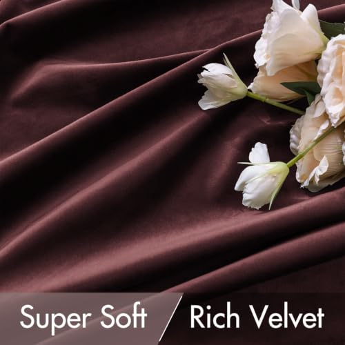 Image of MIULEE Velvet Curtains 52x96 inches 2 Panels Ruby Wine Blackout Curtains | Luxury, Bedroom Living Room, Thermal Insulated, Super Soft Window Drapes, Rod Pocket & Back Tab