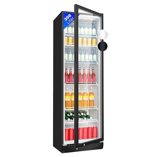 Bomann® Kühlschrank mit Glastür | Getränkekühlschrank abschließbar | 6 höhenverstellbare Ablagen | 30kg je Ablage | 347 Liter | Kühlschrank groß | Flaschenkühlschrank m. LED-Licht | KSG 7351 schwarz