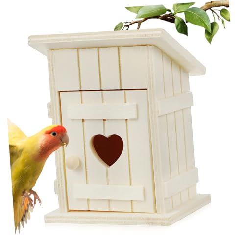 ERINGOGO 木製の鳥小屋 屋外用 工芸用無塗装キット 小型鳥の巣箱 ペット鳥用 フィンチ インコ オウム対応 自然素材 巣作り促進 デザイン自由 木製ネストハウス