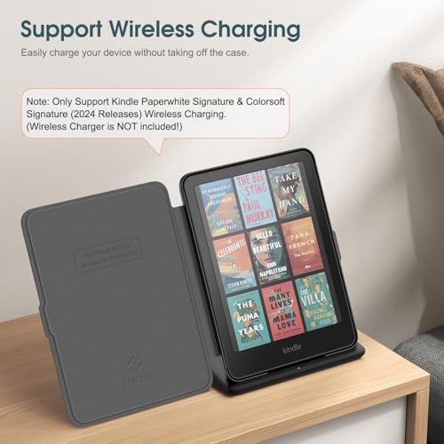Image of Fintie Case for 7 inch All-New Kindle Paperwhite (12th Generation, 2024) and Kindle Colorsoft Signature Edition - Slim Lightweight Shell PU Leather Protective Cover with Auto Sleep /Wake, Dual Color
