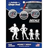 Super Hero Family Vinyl Car Stickers 4 Decals