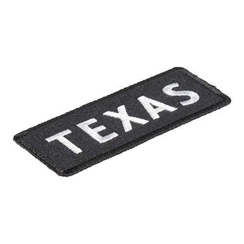 Patchstop State Of Texas Iron On Patches For Clothing | Sew On Motorcycle Patch For Jackets Backpacks Luggage Suitcase | Black And White 3.25X1.25In Embroidered United States Diy Applique #TOP5