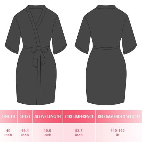 VAIPI 6 Pcs Bridal Bridesmaid Robes Women Silky Satin Robe V Neck Kimono Birthday Sleepwear Spa Bathrobe Sleepover Party Robe2