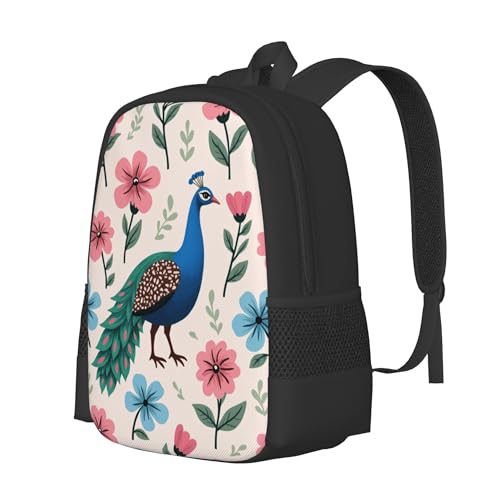 Daypack With Adjustable Straps Peacock Lightweight, Large Capacity Backpack For Adult 17 Inch2