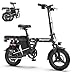 DEEPOWER Bicicletta elettrica pieghevole, 14' bicicletta elettrica, batteria...